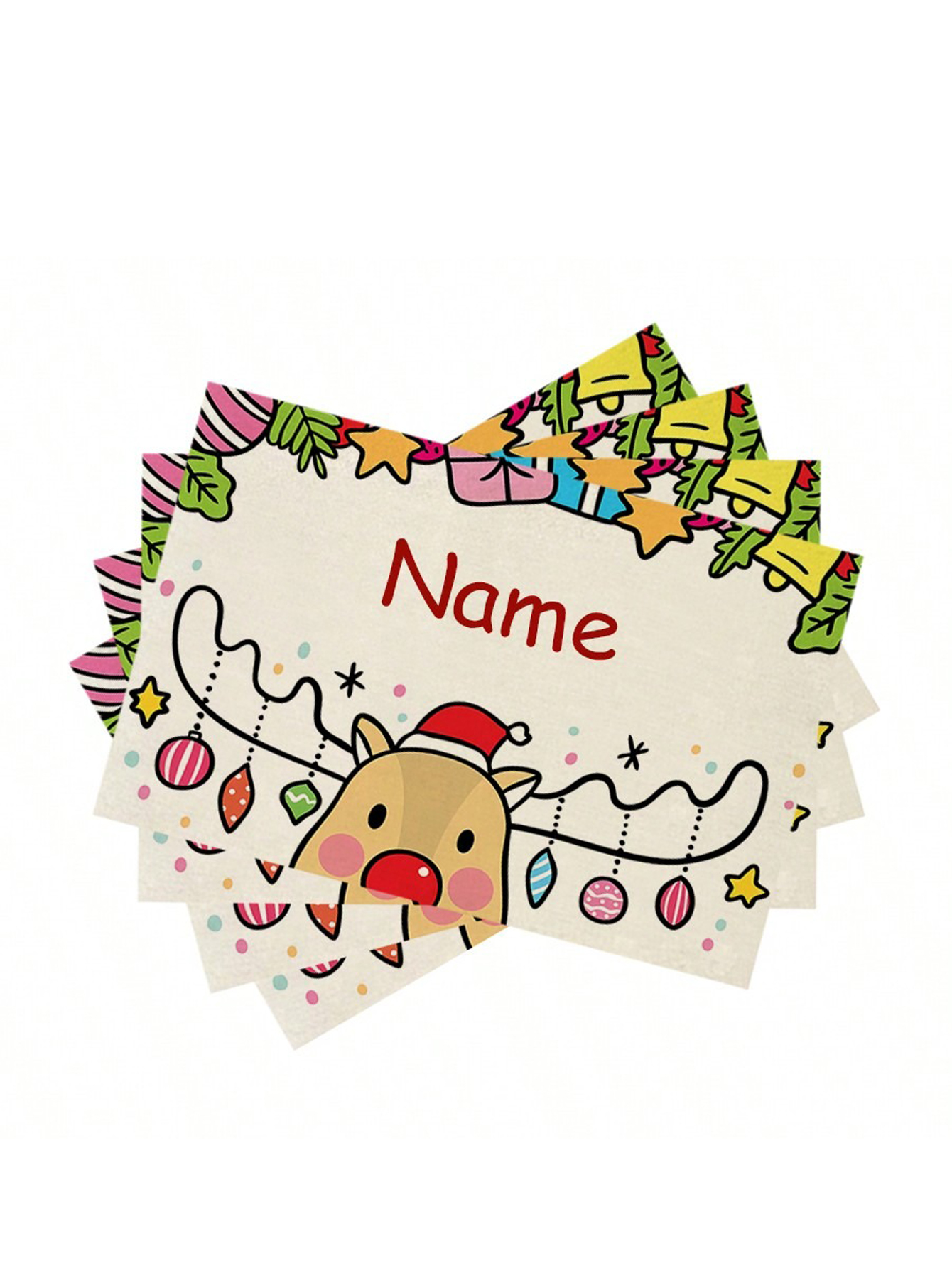 Personalized Christmas Reindeer Placemats